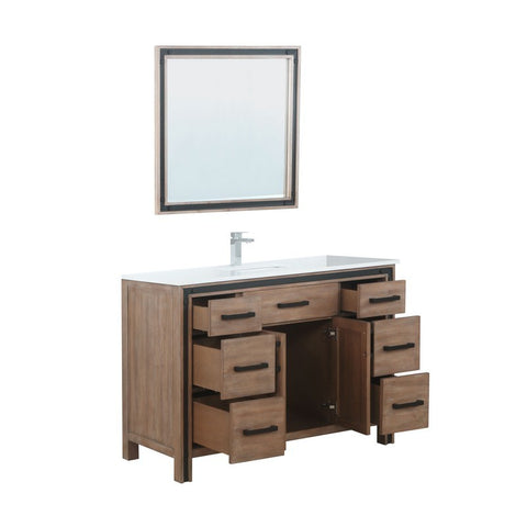 Image of Ziva 48" Rustic Barnwood Single Vanity Set, Cultured Marble Top | LZV352248SNJSM34F