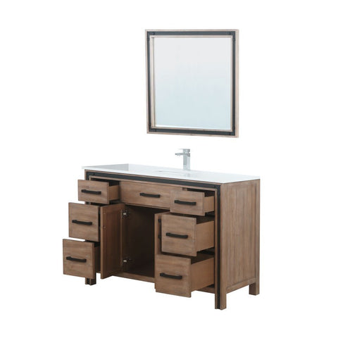Image of Ziva 48" Rustic Barnwood Single Vanity Set, Cultured Marble Top | LZV352248SNJSM34F