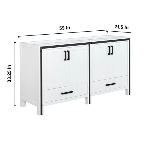 Image of Ziva 60" White Vanity Cabinet Only | LZV352260SA00000