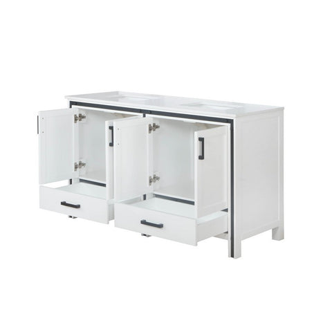 Image of Ziva 60" White Double Vanity, Cultured Marble Top, White Square Sink and no Mirror | LZV352260SAJS000