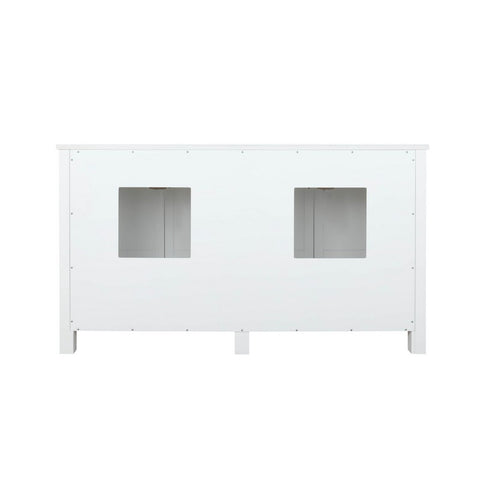Image of Ziva 60" White Double Vanity, Cultured Marble Top, White Square Sink and 22" Mirrors | LZV352260SAJSM22