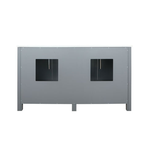Image of Ziva 60" Dark Grey Double Vanity, Cultured Marble Top, White Square Sink and no Mirror | LZV352260SBJS000