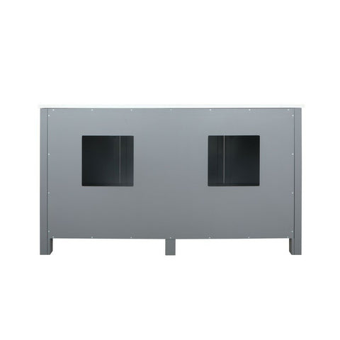 Image of Ziva 60" Dark Grey Double Vanity, Cultured Marble Top, White Square Sink and 22" Mirrors | LZV352260SBJSM22