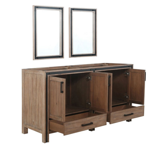 Image of Ziva 60" Rustic Barnwood Double Vanity, no Top and 22" Mirrors | LZV352260SN00M22