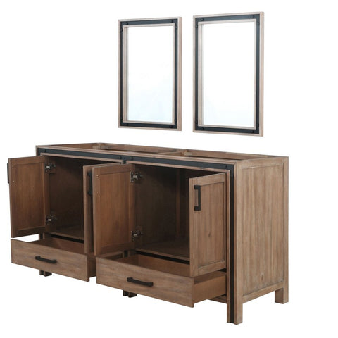 Image of Ziva 60" Rustic Barnwood Double Vanity, no Top and 22" Mirrors | LZV352260SN00M22