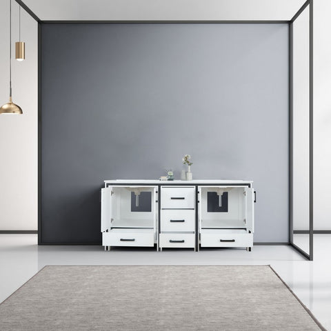 Image of Ziva 72" White Double Vanity, Cultured Marble Top, White Square Sink and no Mirror | LZV352272SAJS000