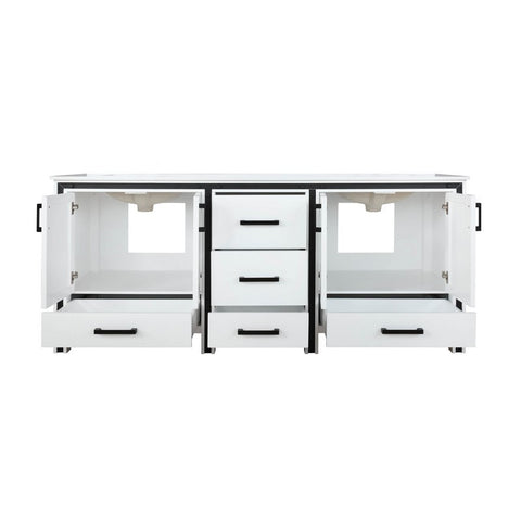 Image of Ziva 72" White Double Vanity, Cultured Marble Top, White Square Sink and no Mirror | LZV352272SAJS000