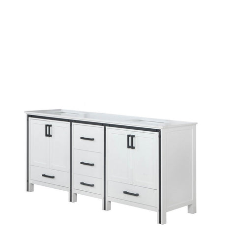Image of Ziva 72" White Double Vanity, Cultured Marble Top, White Square Sink and no Mirror | LZV352272SAJS000