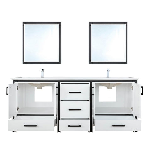 Image of Ziva 72" White Double Vanity Set, Cultured Marble Top | LZV352272SAJSM30F