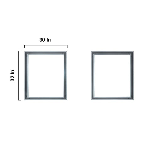 Image of Ziva 72" Dark Grey Double Vanity, no Top and 30" Mirrors | LZV352272SB00M30