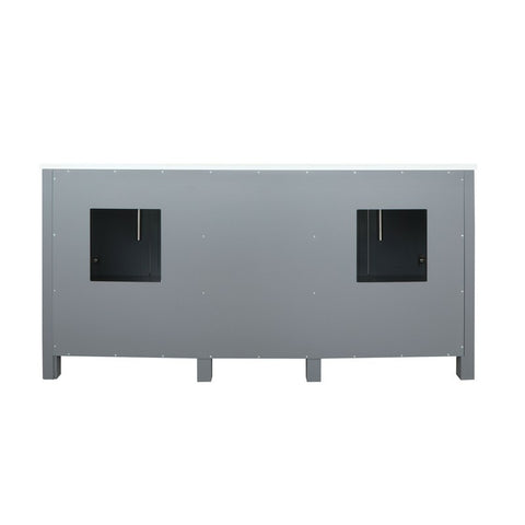 Image of Ziva 72" Dark Grey Double Vanity, Cultured Marble Top, White Square Sink and 30" Mirrors | LZV352272SBJSM30