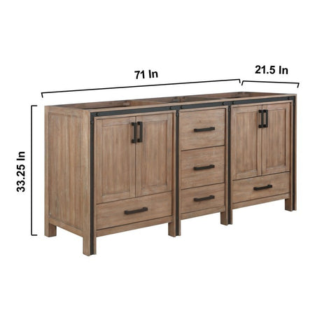 Image of Ziva 72" Rustic Barnwood Vanity Cabinet Only | LZV352272SN00000
