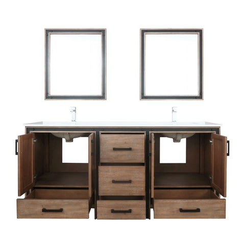 Image of Ziva 72" Rustic Barnwood Double Vanity Set, Cultured Marble Top | LZV352272SNJSM30F
