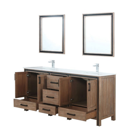 Image of Ziva 72" Rustic Barnwood Double Vanity Set, Cultured Marble Top | LZV352272SNJSM30F