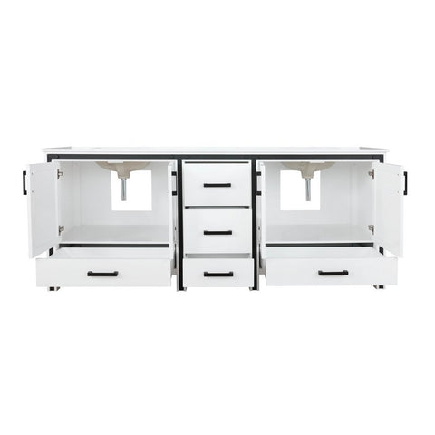 Image of Ziva 80" White Double Vanity, Cultured Marble Top, White Square Sink and no Mirror | LZV352280SAJS000