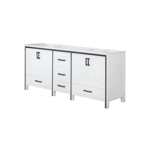 Image of Ziva 80" White Double Vanity, Cultured Marble Top, White Square Sink and no Mirror | LZV352280SAJS000