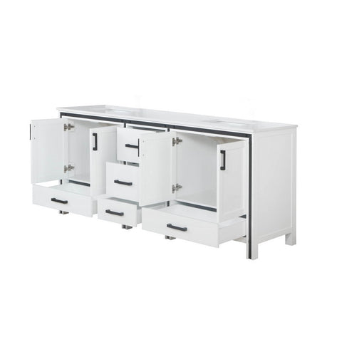 Image of Ziva 80" White Double Vanity, Cultured Marble Top, White Square Sink and no Mirror | LZV352280SAJS000