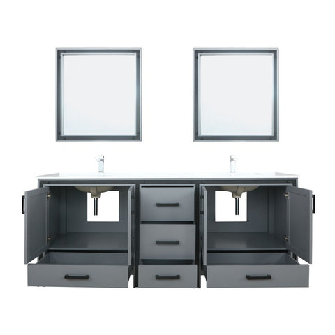 Image of Ziva 80" Dark Grey Double Vanity Set, Cultured Marble Top | LZV352280SBJSM30F