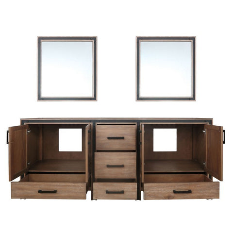 Image of Ziva 80" Rustic Barnwood Double Vanity, no Top and 30" Mirrors | LZV352280SN00M30