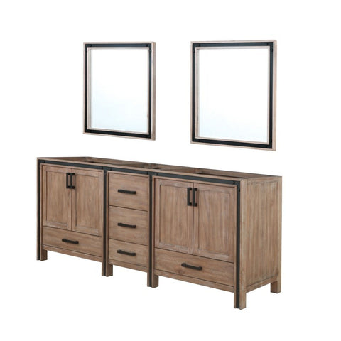 Image of Ziva 80" Rustic Barnwood Double Vanity, no Top and 30" Mirrors | LZV352280SN00M30