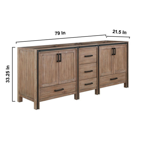 Image of Ziva 80" Rustic Barnwood Double Vanity, no Top and 30" Mirrors | LZV352280SN00M30