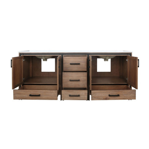 Image of Ziva 80" Rustic Barnwood Double Vanity, Cultured Marble Top, White Square Sink and no Mirror | LZV352280SNJS000