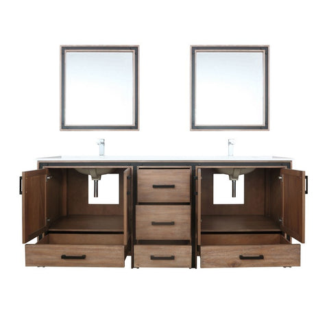 Image of Ziva 80" Rustic Barnwood Double Vanity Set, Cultured Marble Top | LZV352280SNJSM30F