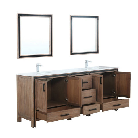 Image of Ziva 80" Rustic Barnwood Double Vanity Set, Cultured Marble Top | LZV352280SNJSM30F