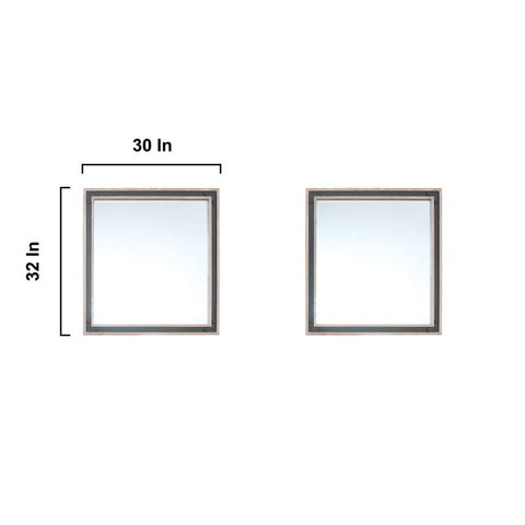 Image of Ziva 80" Rustic Barnwood Double Vanity, Cultured Marble Top, White Square Sink and 30" Mirrors | LZV352280SNJSM30