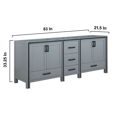 Image of Ziva 84" Dark Grey Vanity Cabinet Only | LZV352284SB00000