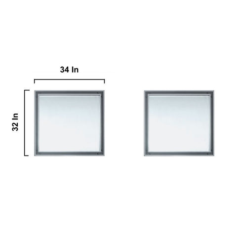Image of Ziva 84" Dark Grey Double Vanity, no Top and 34" Mirrors | LZV352284SB00M34