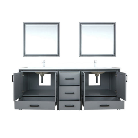 Image of Ziva 84" Dark Grey Double Vanity Set, Cultured Marble Top | LZV352284SBJSM34F