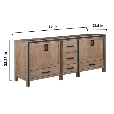Image of Ziva 84" Rustic Barnwood Vanity Cabinet Only | LZV352284SN00000