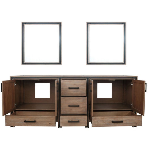 Image of Ziva 84" Rustic Barnwood Double Vanity, no Top and 34" Mirrors | LZV352284SN00M34