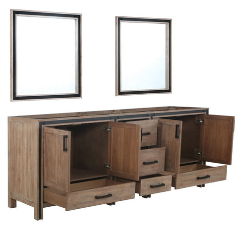 Image of Ziva 84" Rustic Barnwood Double Vanity, no Top and 34" Mirrors | LZV352284SN00M34