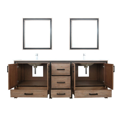 Image of Ziva 84" Rustic Barnwood Double Vanity Set, Cultured Marble Top | LZV352284SNJSM34F