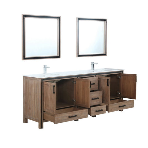 Image of Ziva 84" Rustic Barnwood Double Vanity Set, Cultured Marble Top | LZV352284SNJSM34F