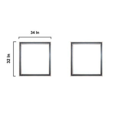 Image of Ziva 84" Rustic Barnwood Double Vanity, Cultured Marble Top, White Square Sink and 34" Mirrors | LZV352284SNJSM34