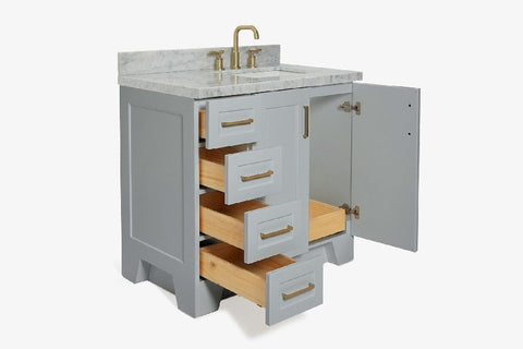 Image of Ariel Cambridge 37" Grey Modern Single Sink Bathroom Vanity A037SRCWRVOGRY