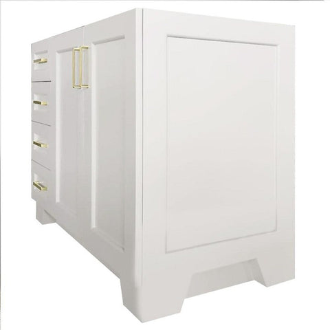 Image of Ariel Taylor 42" White Transitional Single Sink Base Cabinet Q043S-R-BC-WHT