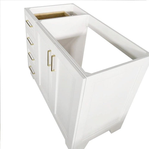 Image of Ariel Taylor 42" White Transitional Single Sink Base Cabinet Q043S-R-BC-WHT