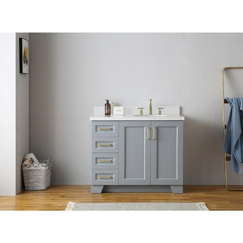 Image of Ariel Taylor 43" Grey Modern Oval Sink Bathroom Vanity Q43SRB-WQO-GRY