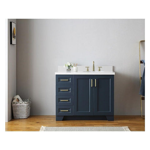 Image of Ariel Taylor 43" Midnight Blue Modern Oval Sink Bathroom Vanity Q43SRB-WQO-MNB