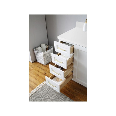 Image of Ariel Taylor 43" White Modern Oval Sink Bathroom Vanity Q43SRB-WQO-WHT