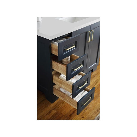 Image of Ariel Taylor 43" Midnight Blue Modern Rectangle Sink Bathroom Vanity Q43SRB-WQR-MNB