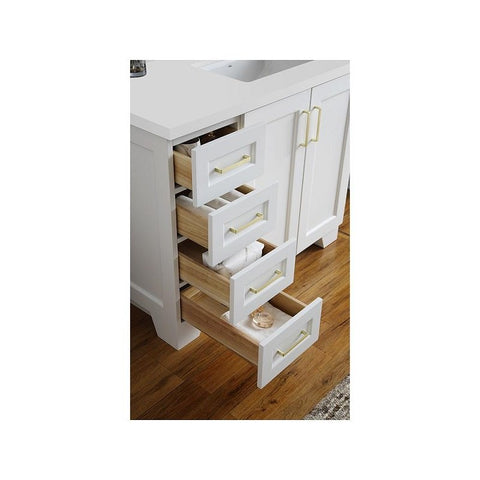 Image of Ariel Taylor 43" White Modern Rectangle Sink Bathroom Vanity Q43SRB-WQR-WHT