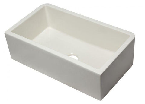 Image of Alfi Brand AB3318SB 33" Smooth Solid Thick Wall Fireclay Single Bowl Farm Sink AB3318SB-B