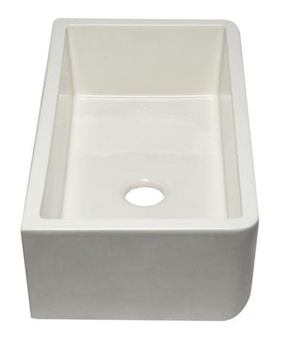 Image of Alfi Brand AB3318SB 33" Smooth Solid Thick Wall Fireclay Single Bowl Farm Sink AB3318SB-W