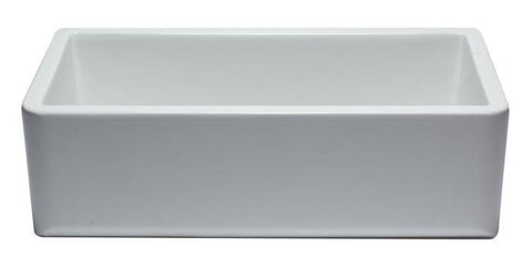 Image of Alfi Brand AB3318SB 33" Smooth Solid Thick Wall Fireclay Single Bowl Farm Sink AB3318SB-W