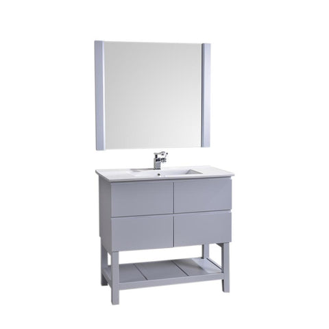 Image of Alya Bath Biscayne 36" Single Bathroom Vanity without Mirror BC-3501-36-LG
